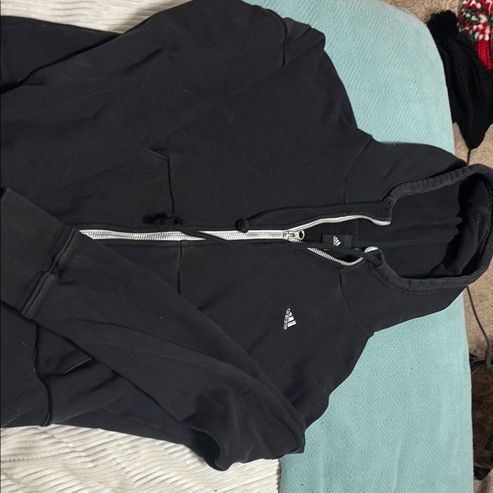 Adidas Black Zip-Up Hoodie